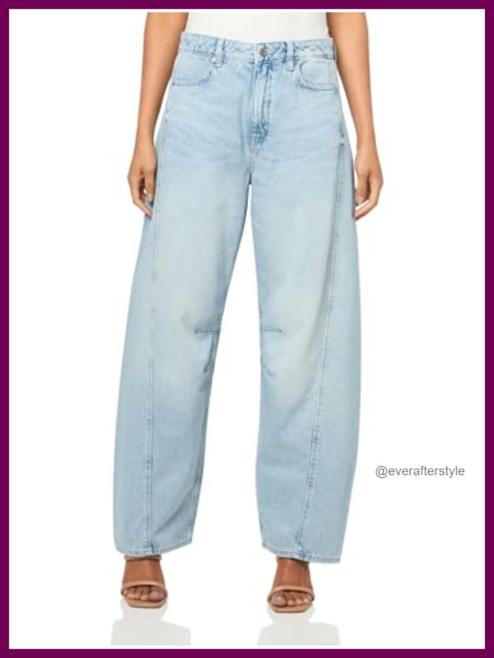 Barrel Leg Denim Jeans Mid Rise Regular Fit Fall